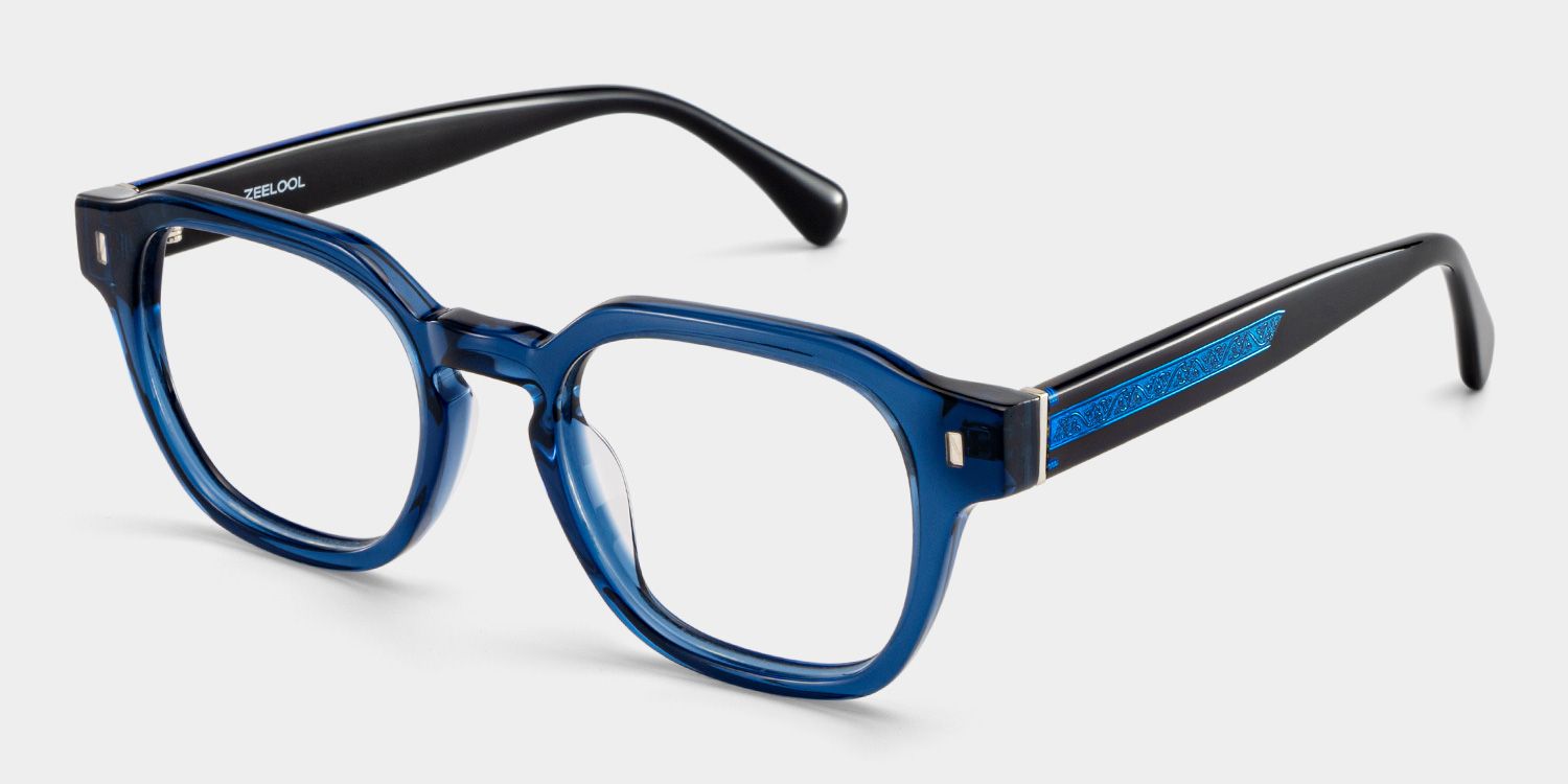 Hope Blue Frame Glasses with Round Frame Online | ZEELOOL3