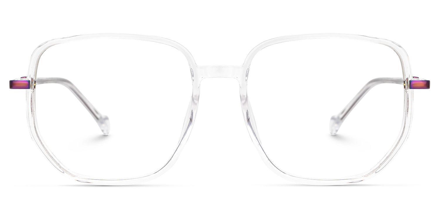 Joana Clear Glasses in Geometric Wide Frame Design | ZEELOOL UK1