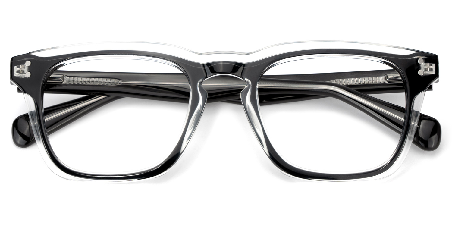 Liam Rectangle Black Crystal Glasses