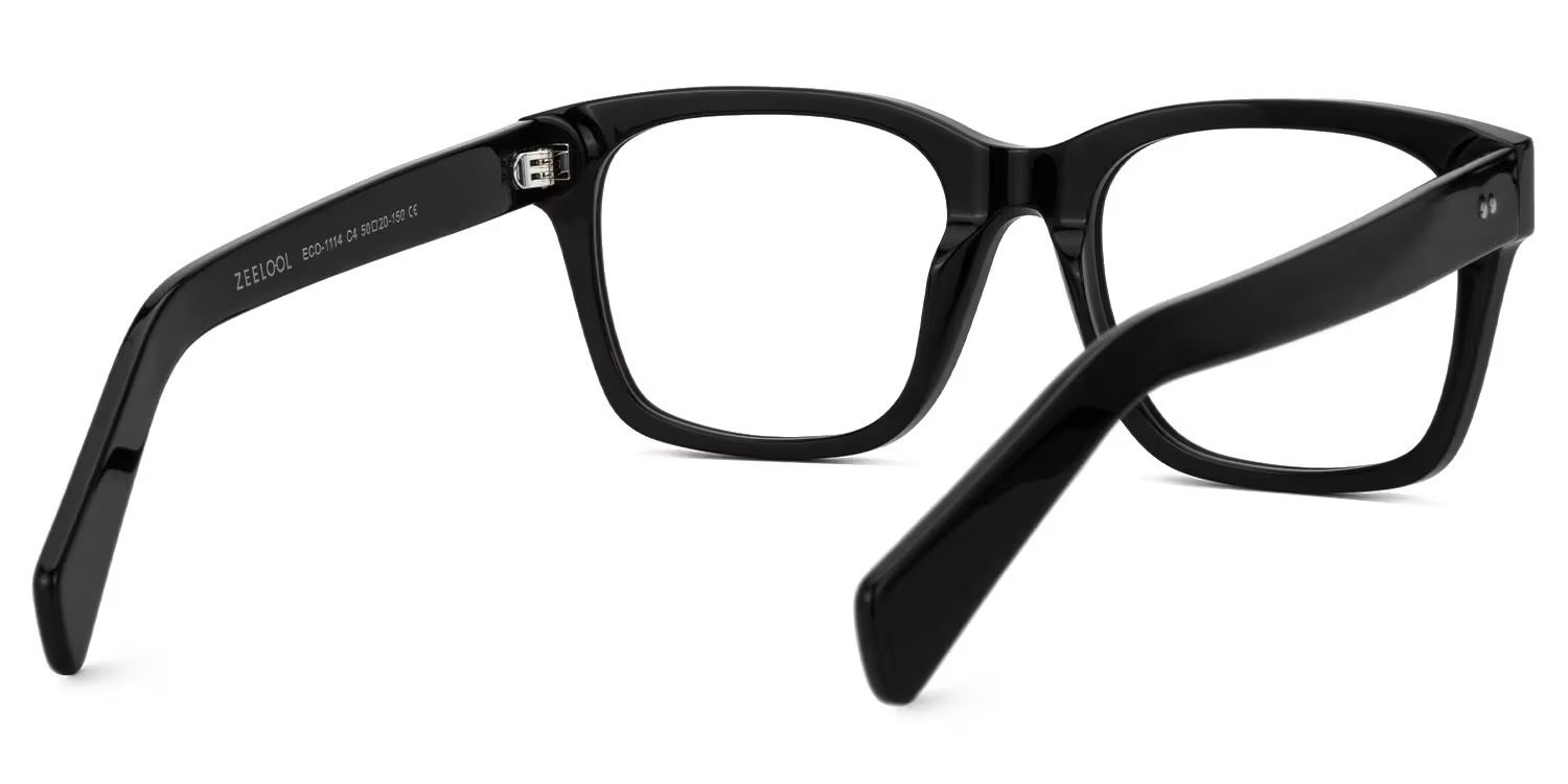 Fussell Square Black Full-Frame Glasses | ZEELOOL UK3