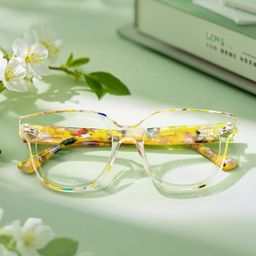 Jett Square Yellow Clear Glasses8