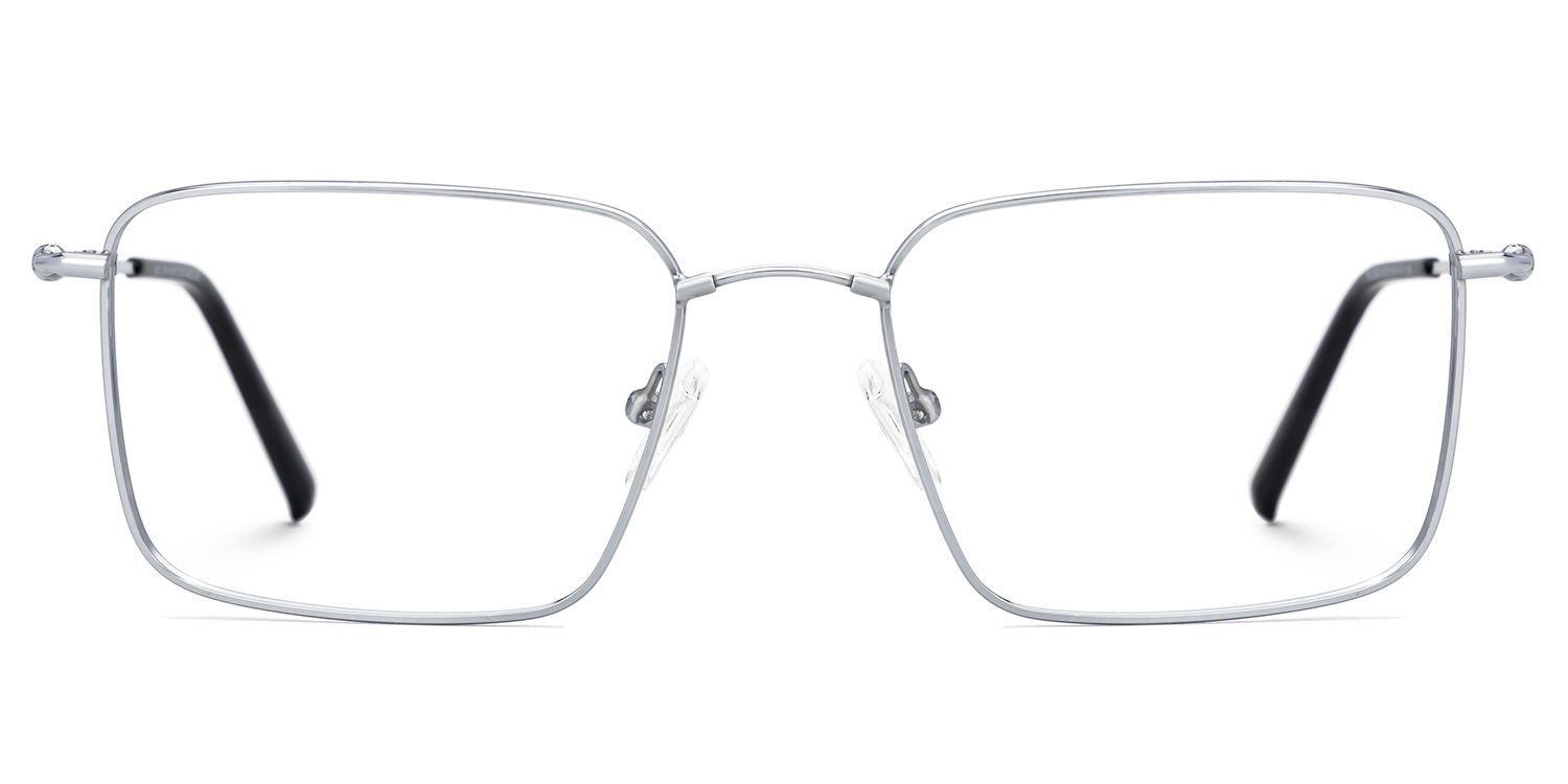Stowe Thin Silver Glasses in Rectangle Design | ZEELOOL UK0