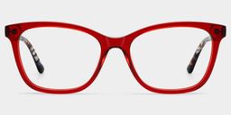 Bella Red Rectangle Glasses0