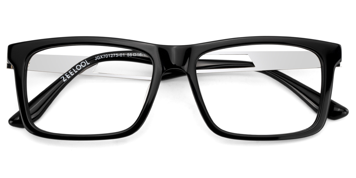 ZEELOOL Osvaldo Rectangle Black Glasses