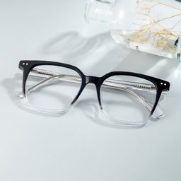 Jamaica Square Black Clear Glasses0