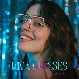 Diva Iridescent Square Glasses0