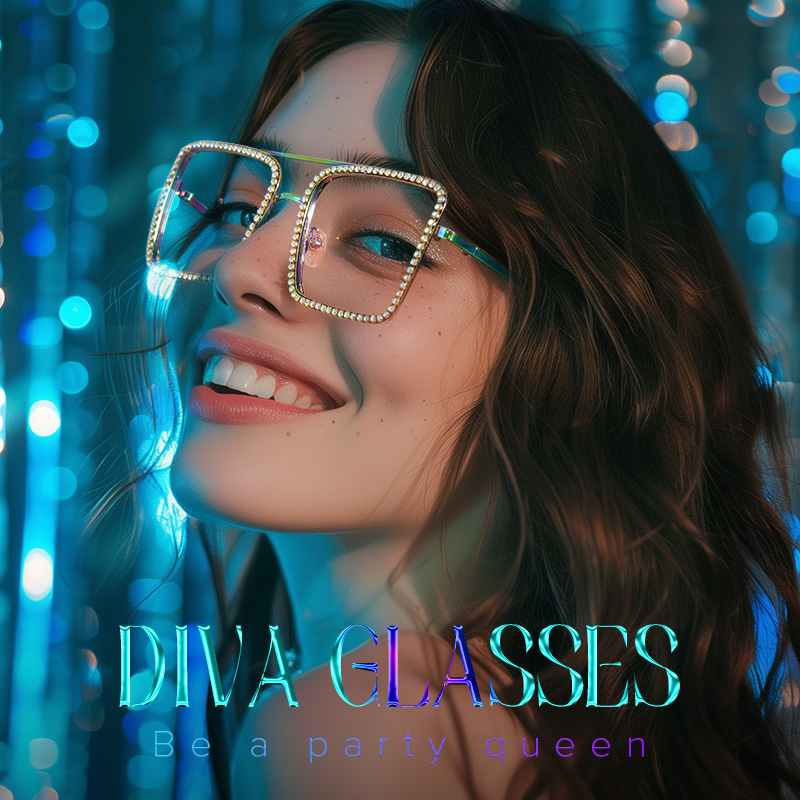 Diva Square Iridescent Glasses0