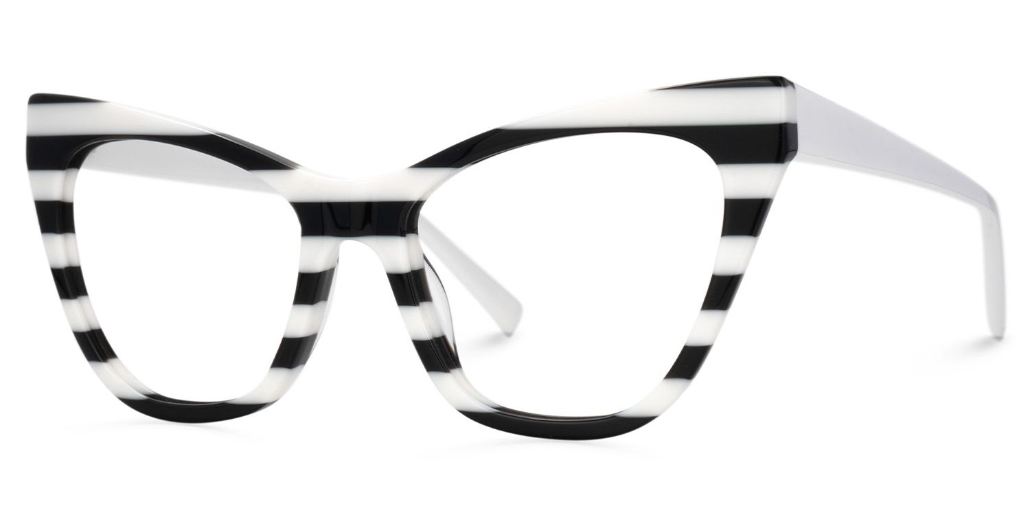 Affordable Black and White Striped Eyeglasses - Gallant On Sale1