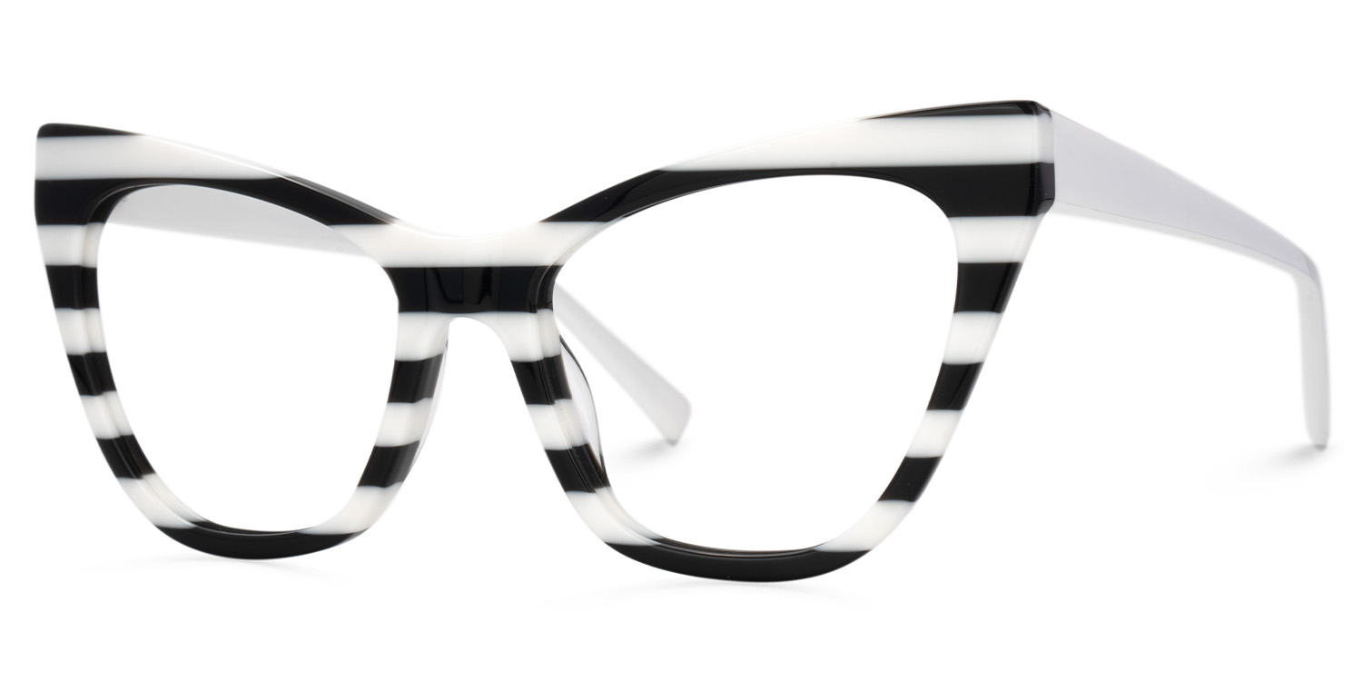 Gallant Cateye Black White Glasses1