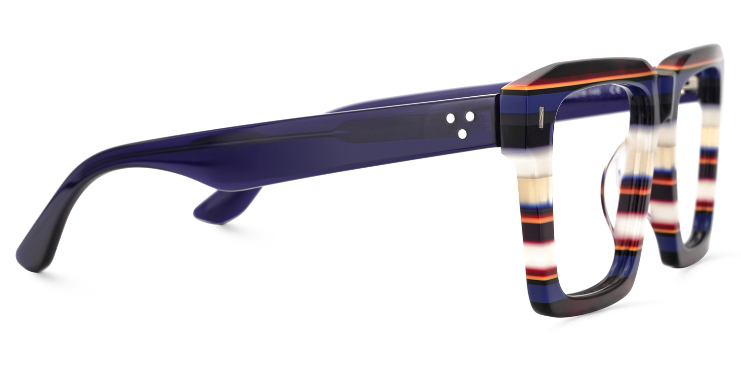 Kenish Square Blue White Glasses4