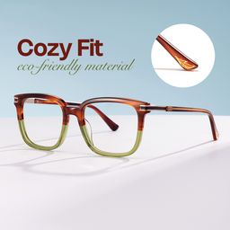 Kenny Square Brown Green Glasses0