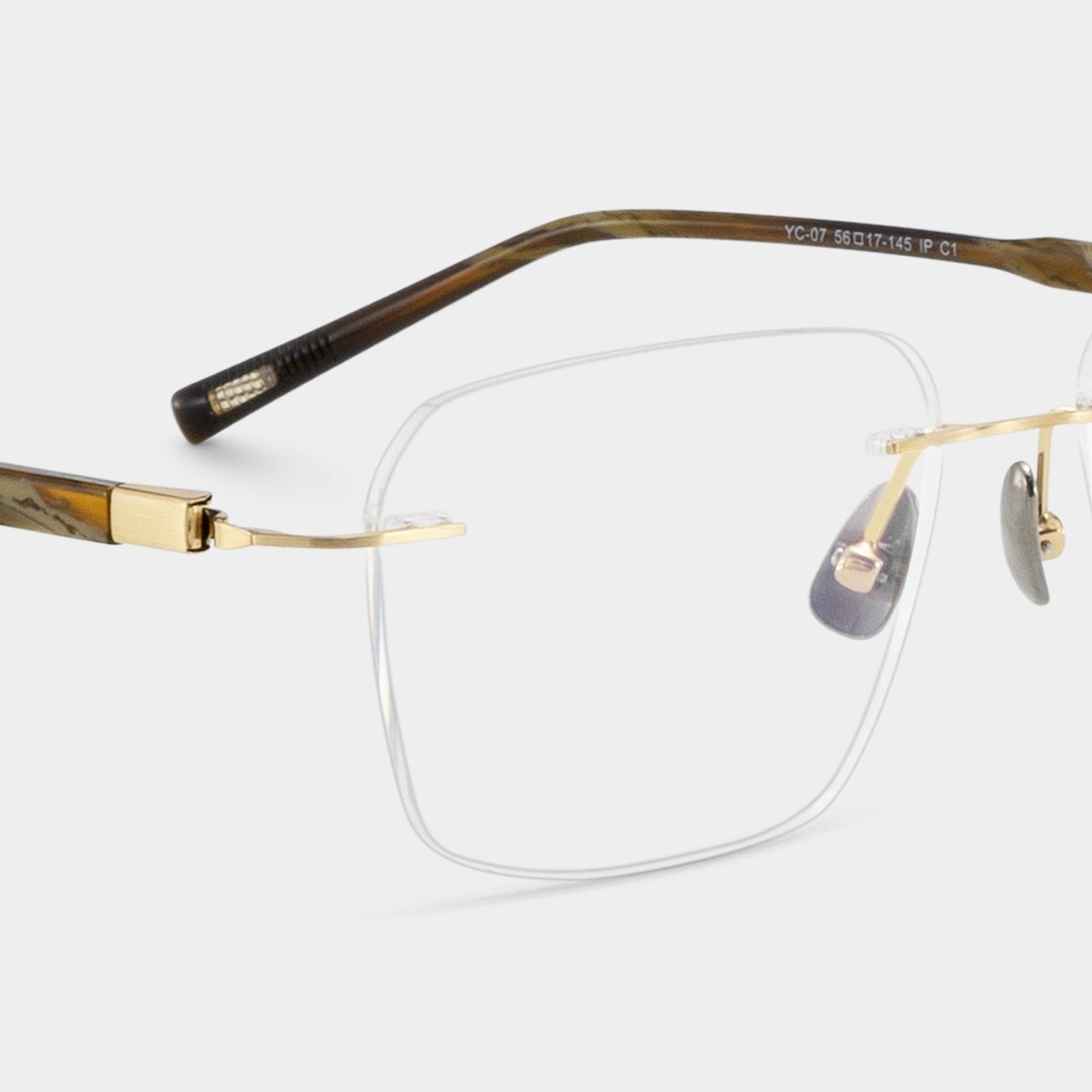 Claire Rectangle Gold Frame Eyeglasses for Man| ZEELOOL UK6