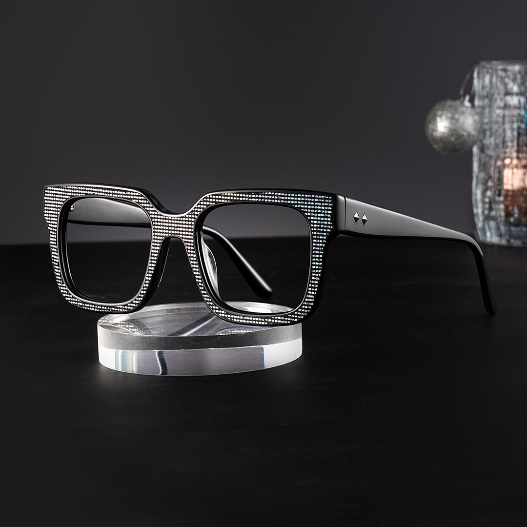 Square Black Acetate Spectacle Frames0