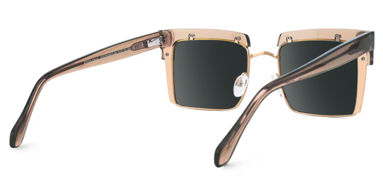 Designer Kiana Champagne Frame Sunglasses | ZEELOOL UK3