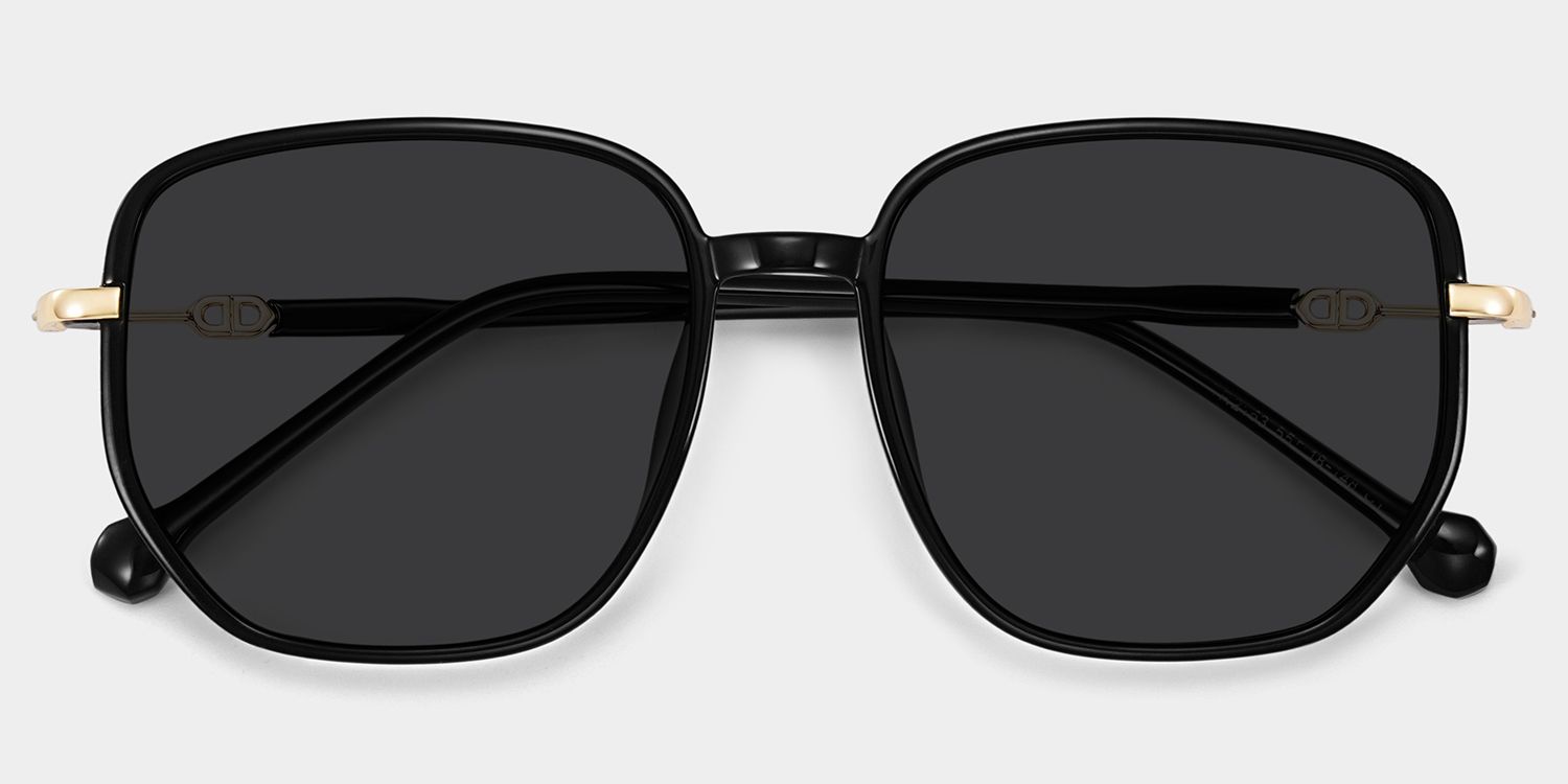 Joana Geometric Black Full Rim Sunglasses | ZEELOOL UK1