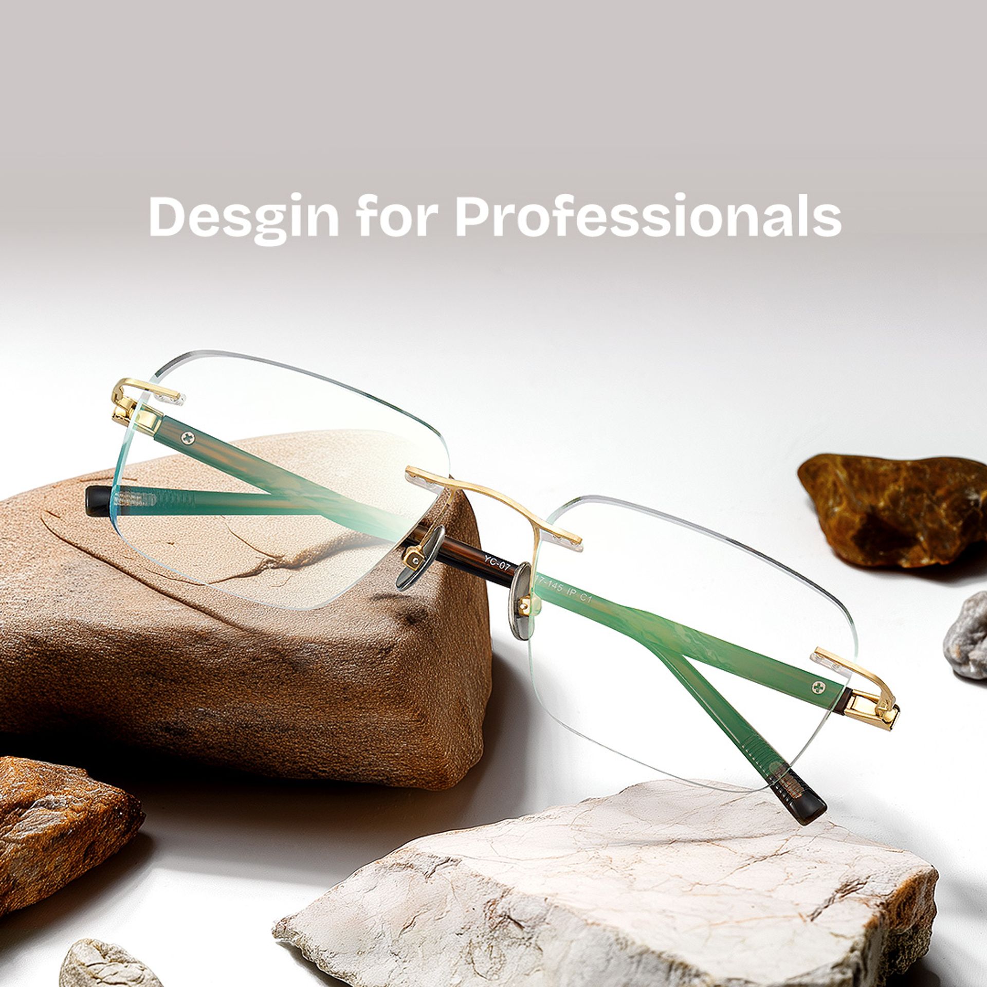 Claire Rectangle Gold Frame Eyeglasses for Man| ZEELOOL UK0