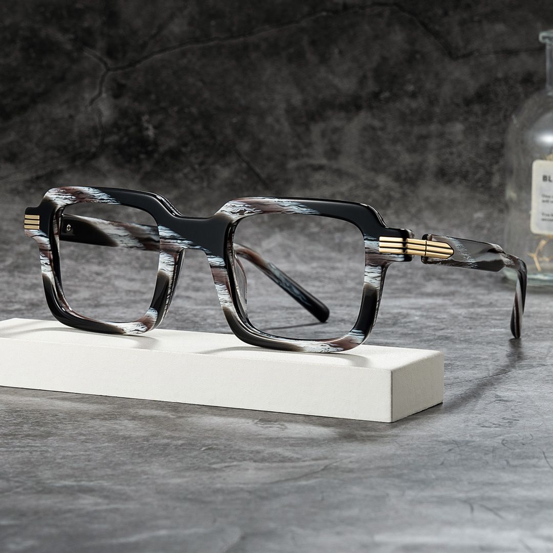 Square Frame Prescription Glasses With Two-Tone Color0