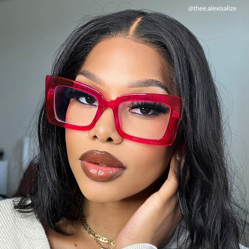 Mitia Rectangle Neon-Pink Glasses4