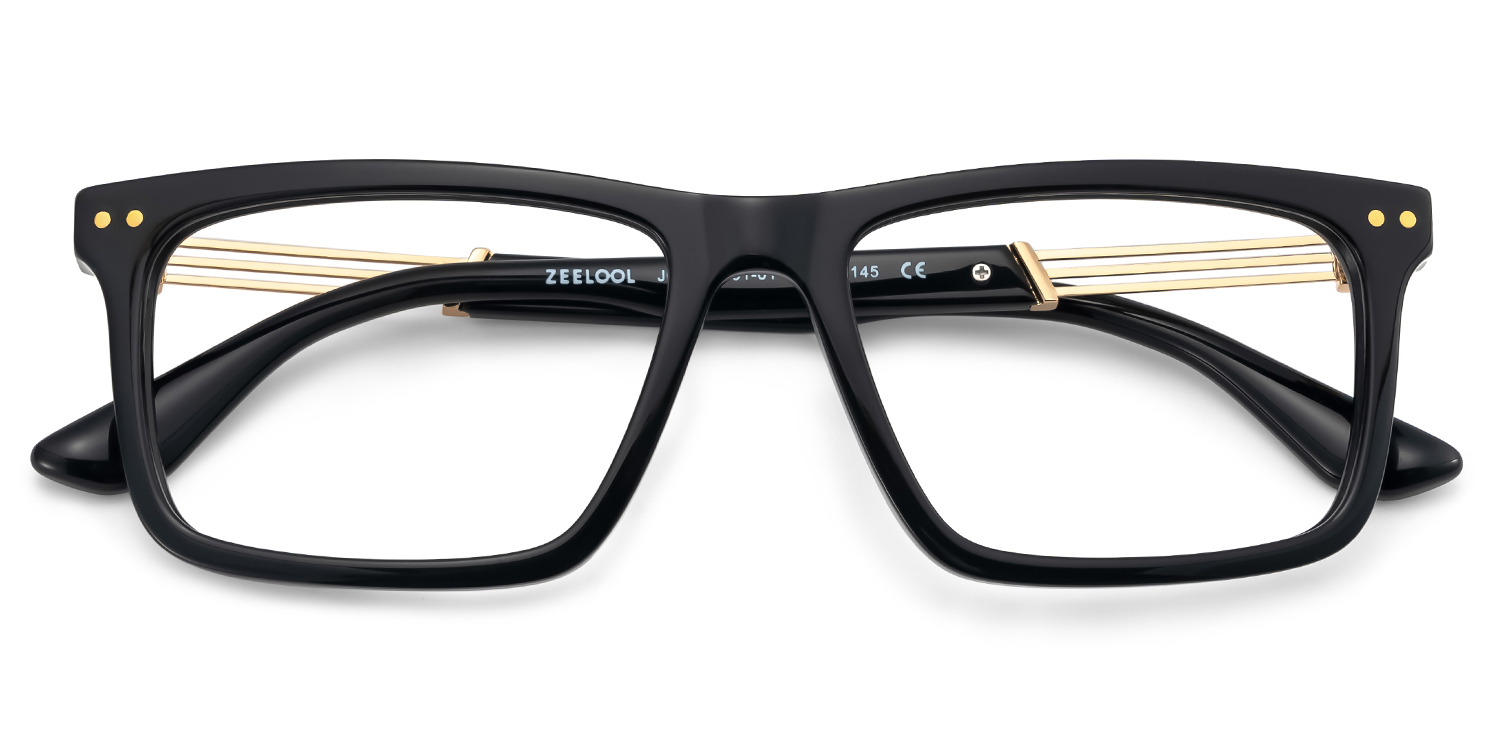 Emerson Eyeglasses in Rectangle Black Frame | ZEELOOL UK2