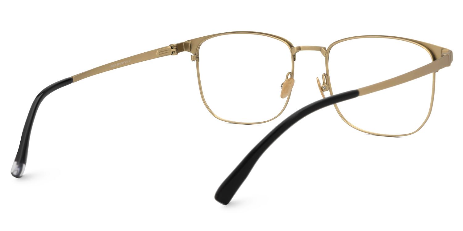 Rondon Titanium Rectangle Gold Frame Glasses | ZEELOOL UK3