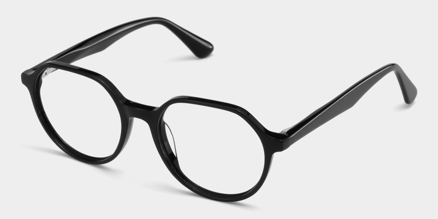 Hazel Geometric Black Frame Eyeglasses for Man| ZEELOOL3