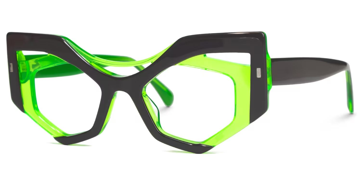 Mondal Geometric Green Glasses | ZEELOOL UK1