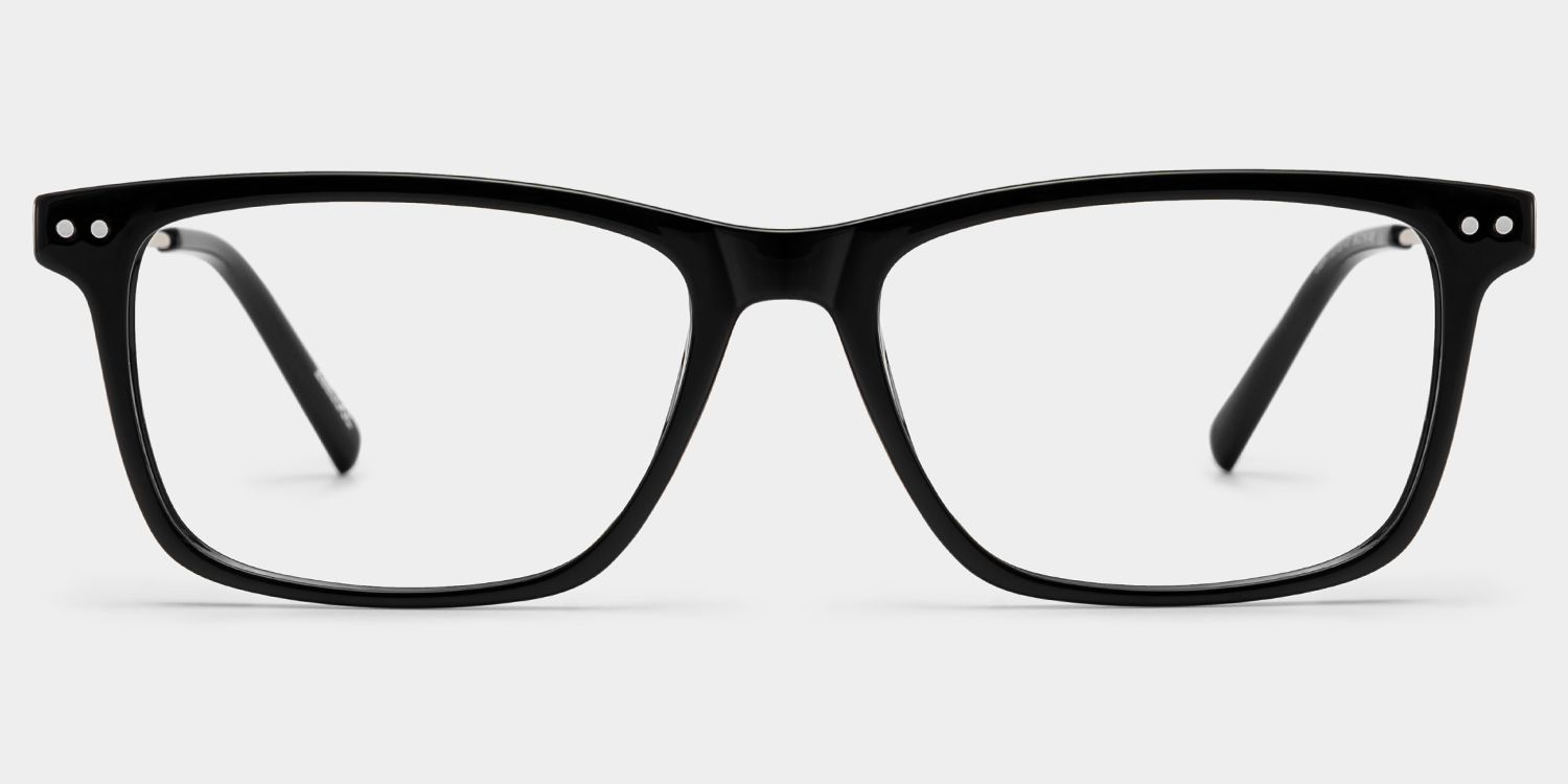 Eleanor Men's Black Rectangular Eyeglasses in TR90 for Men | ZEELOOL UK1