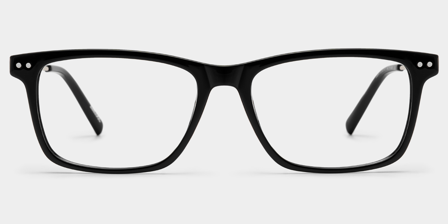 Eleanor Men's Black Rectangular Eyeglasses in TR90 for Men | ZEELOOL UK1
