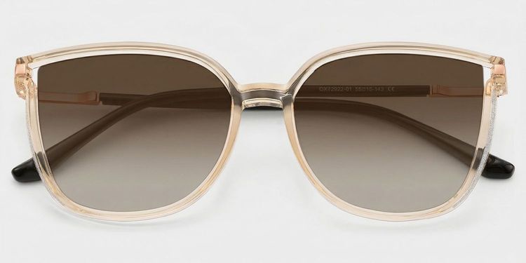 Annalisa Beige Square Sunglasses