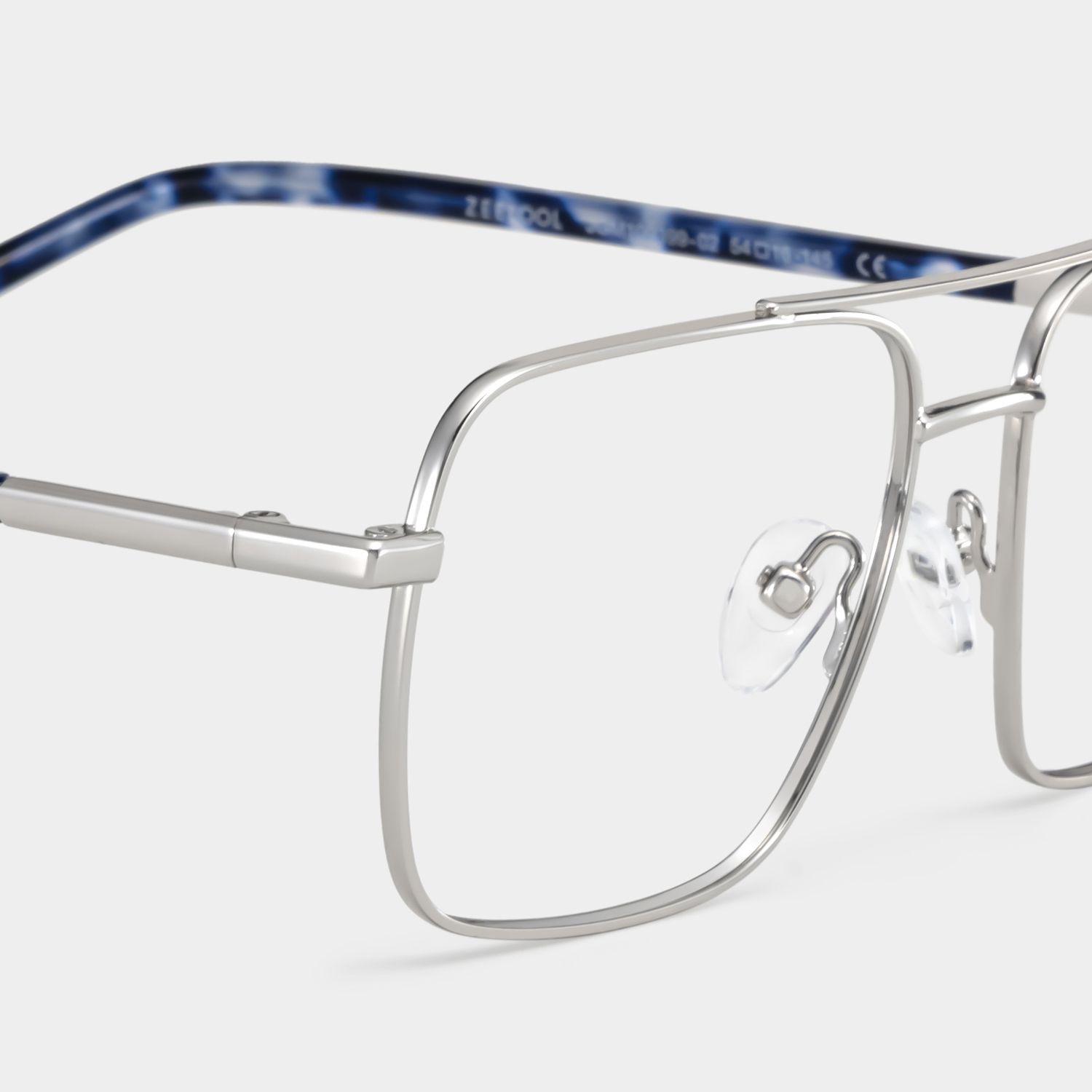 Iris Silver Frame Glasses with Aviator Frame Online | ZEELOOL UK6