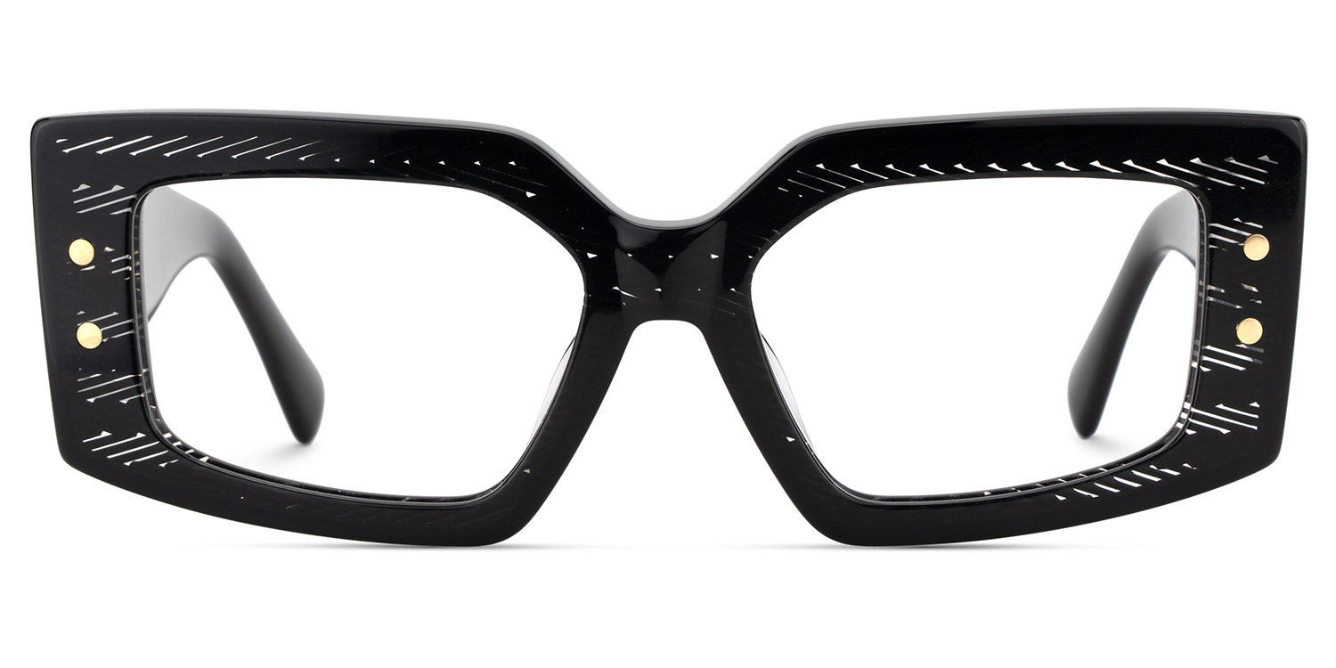 Jonas Rectangle Black Glasses1