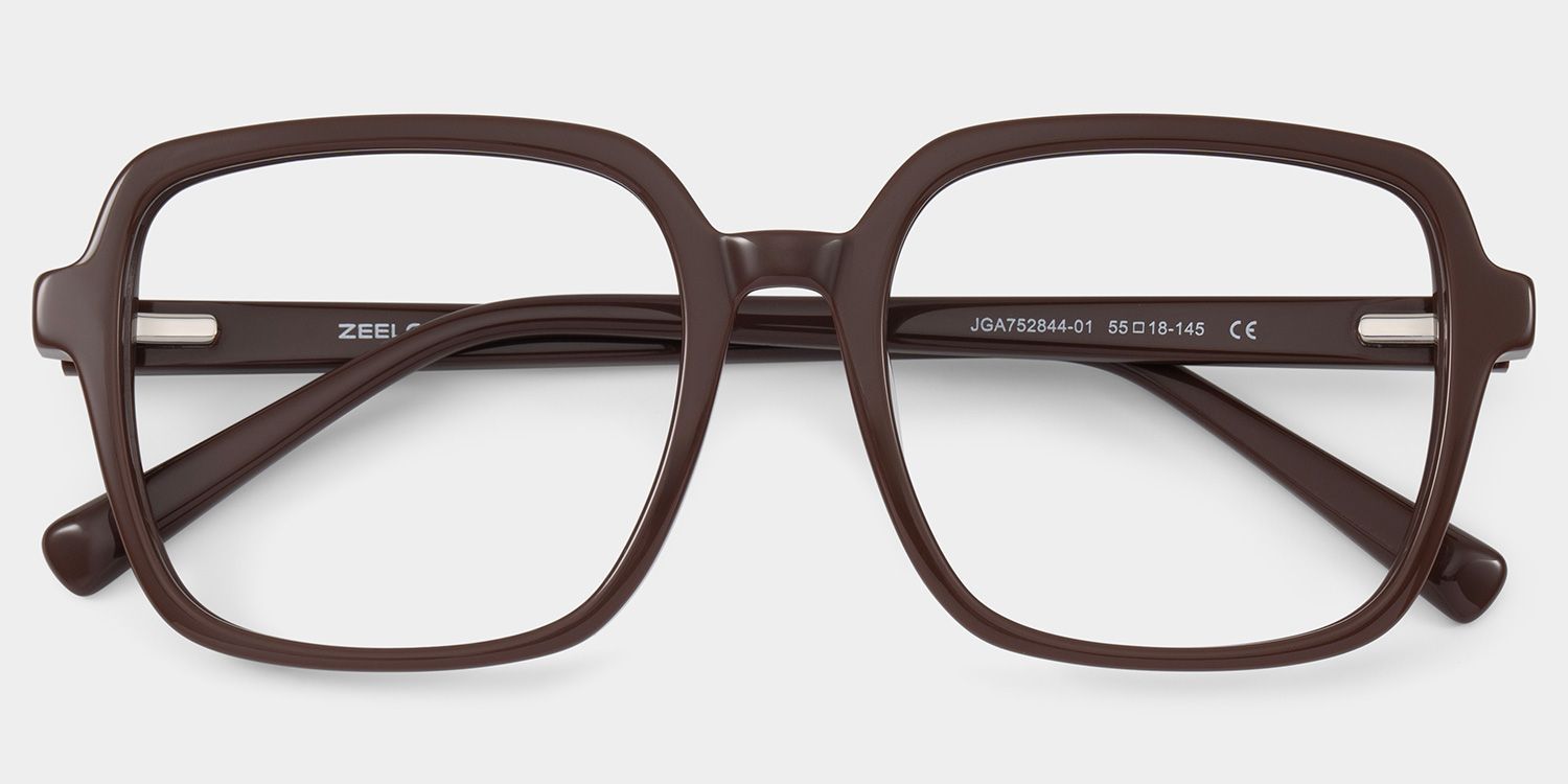 Kenneth Dark Brown Square Glasses for Ladies | ZEELOOL1