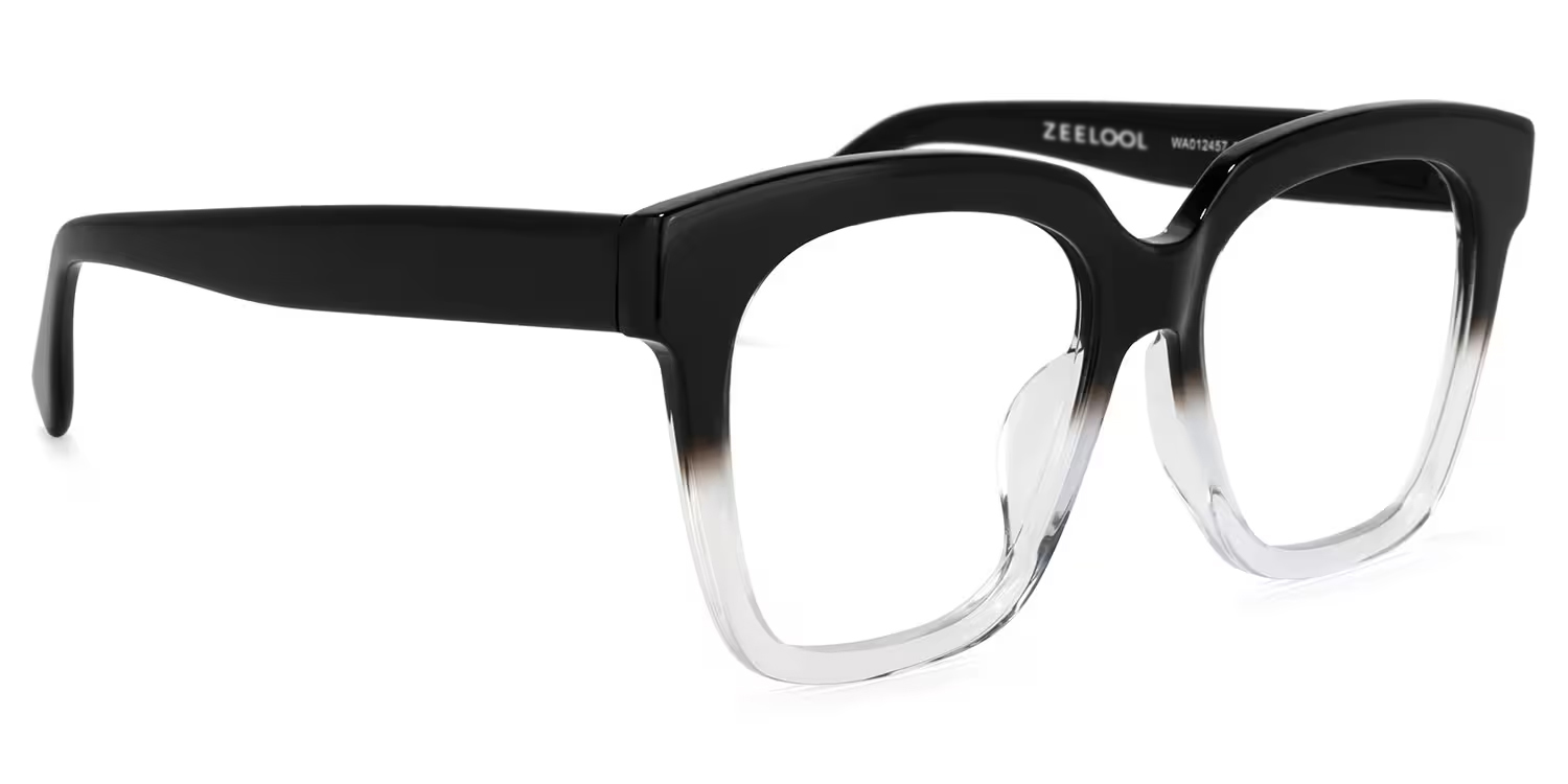 Xion Square Black to Clear Gradient Glasses2
