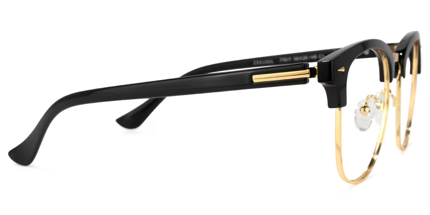 Lasha Browline Black Eyeglasses and Oval Frame2