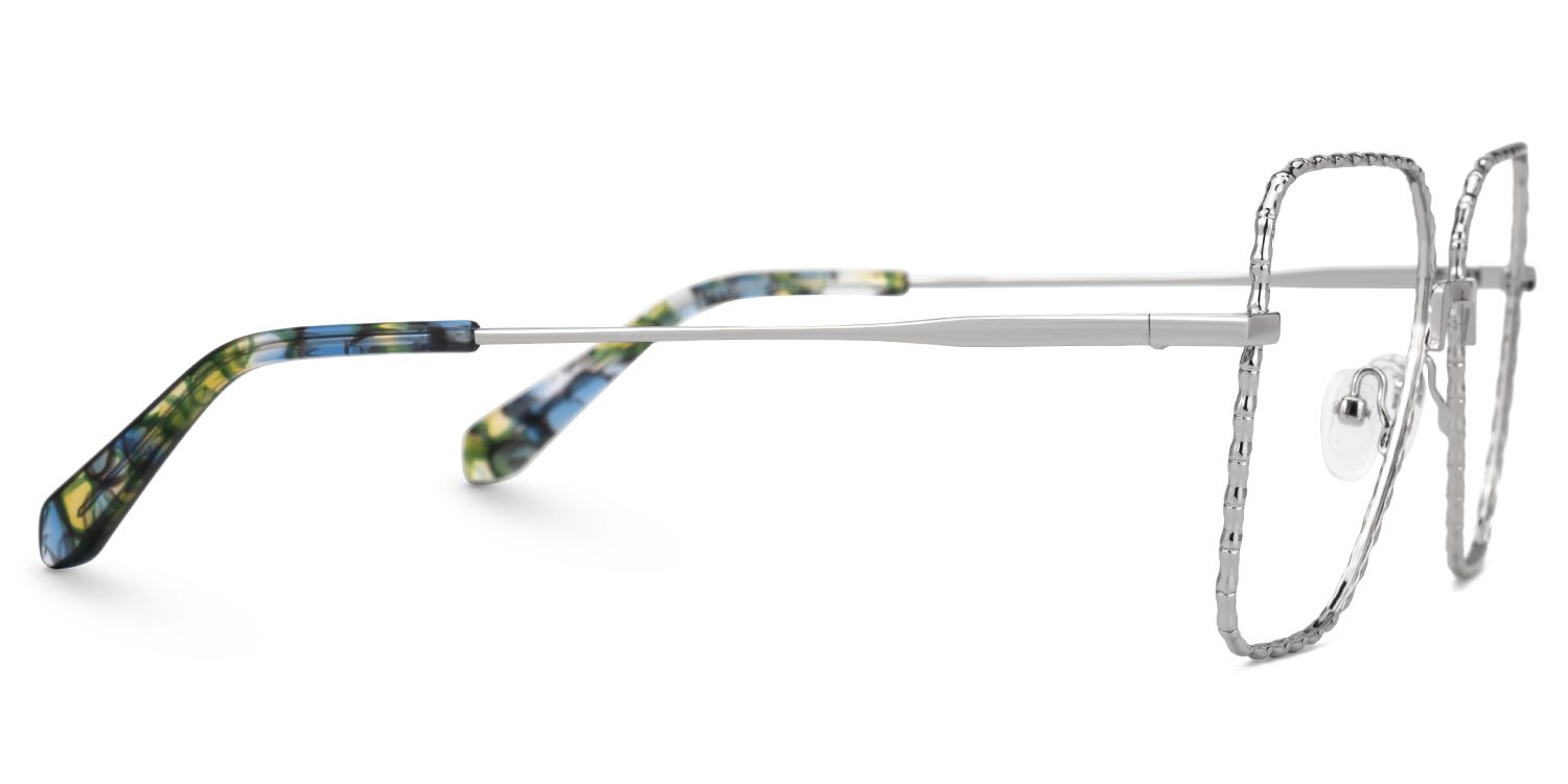Alisandra Designer Eyeglasses in Aviator Silver Frame2
