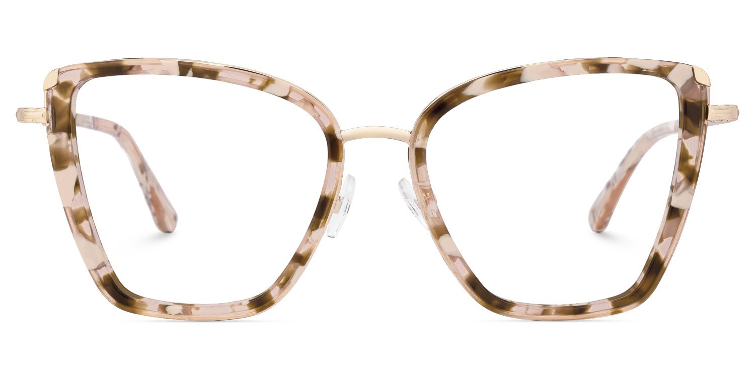 Kesego Square Mixed Material Frame Glasses -Zeelool0