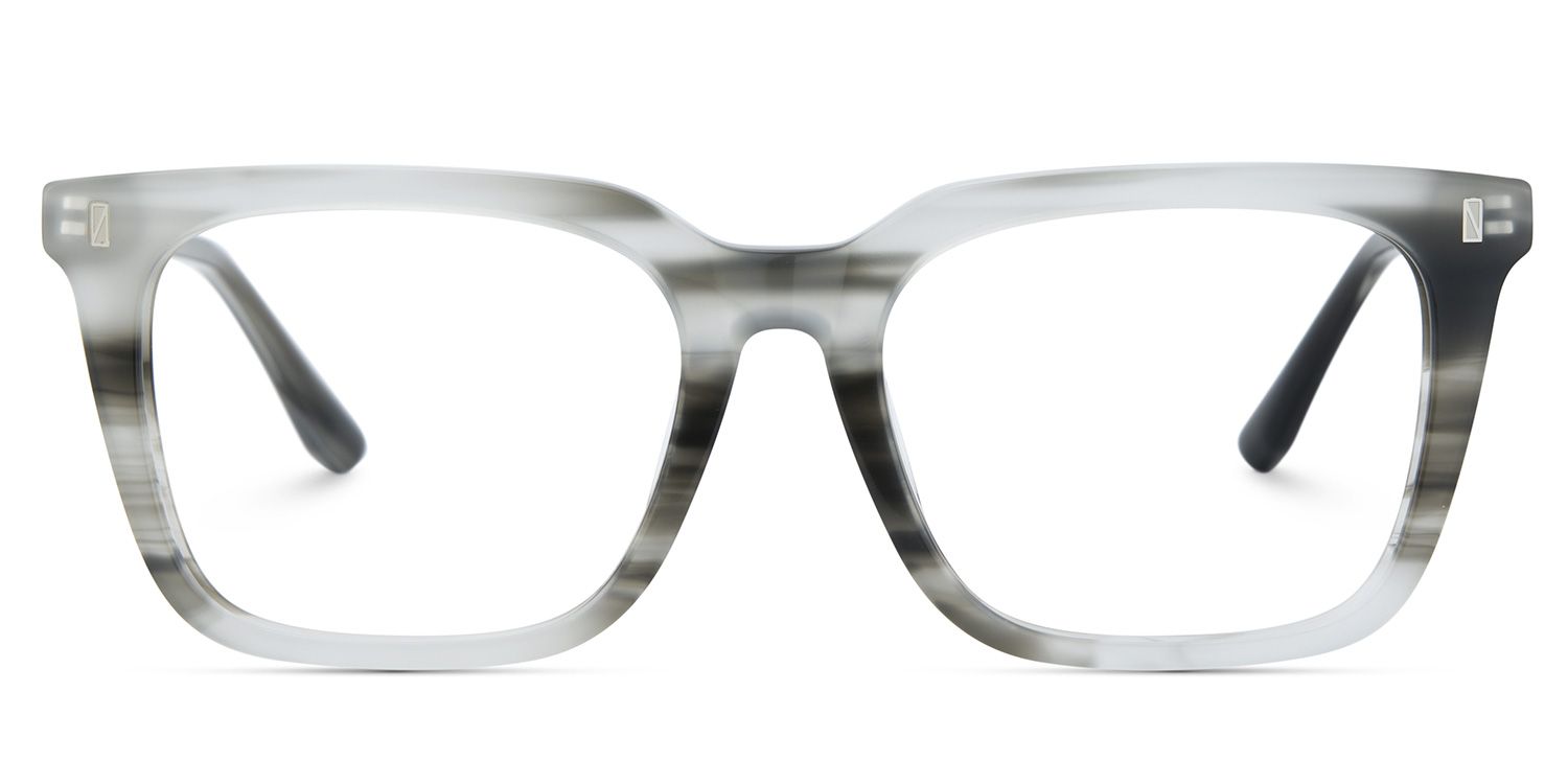 Brook Gray Rectangle Prescription Glasses | ZEELOOL UK1