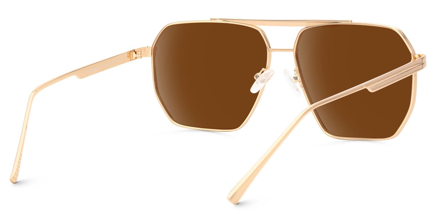 Quintero Aviator Brown Full Rim Sunglasses | ZEELOOL UK3