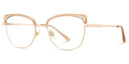 Beau Cat eye Beige Gold Glasses3