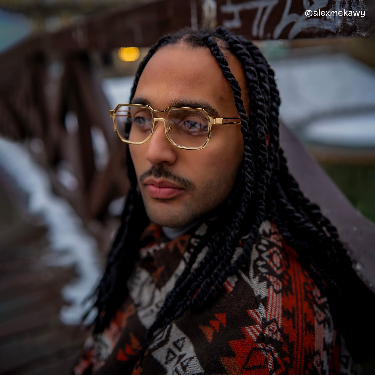 Men's Geometric Glasses in Metal Color7