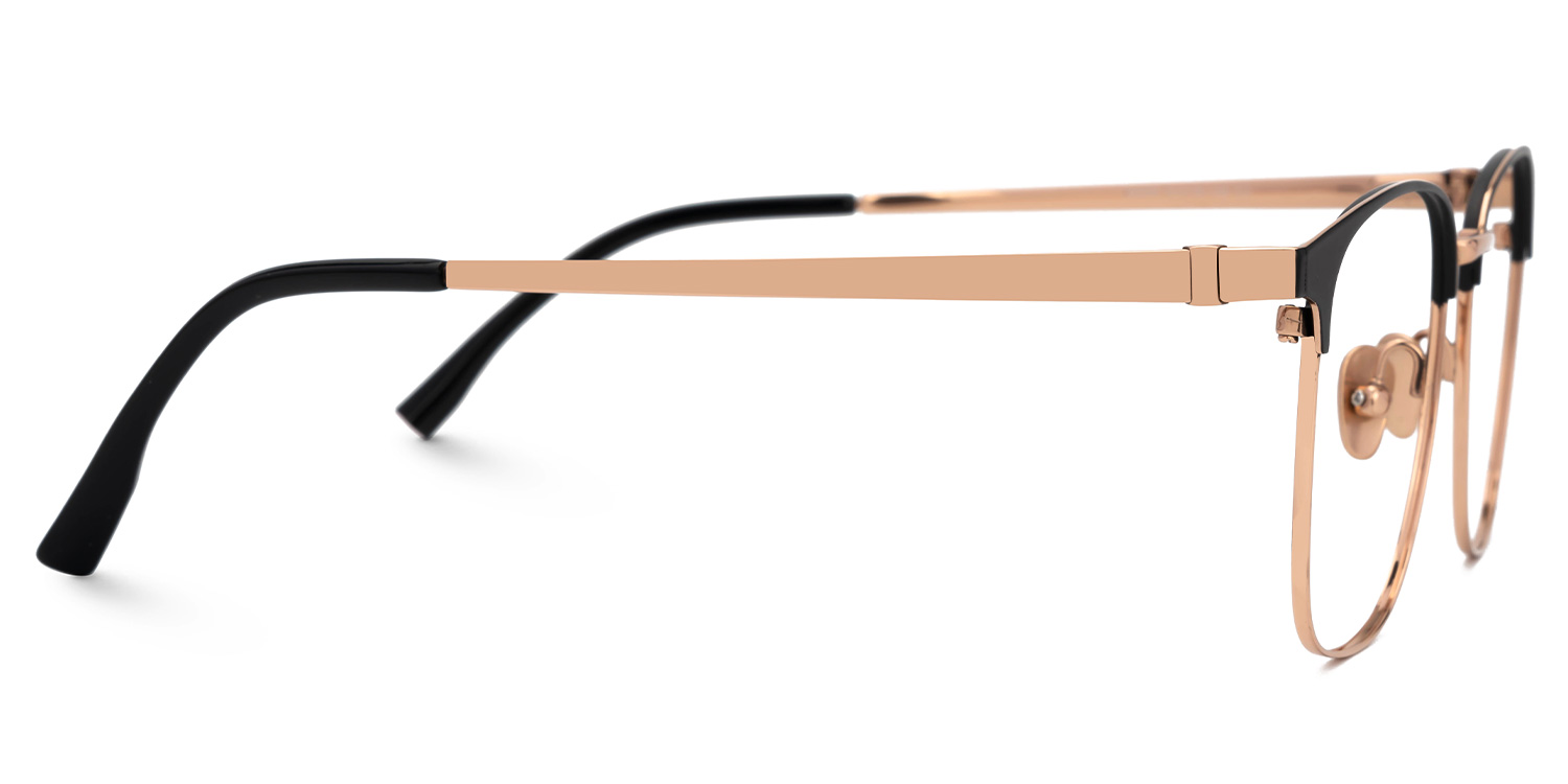 Boykai Titanium Gold Frame Glasses with Browline Shape | ZEELOOL UK2