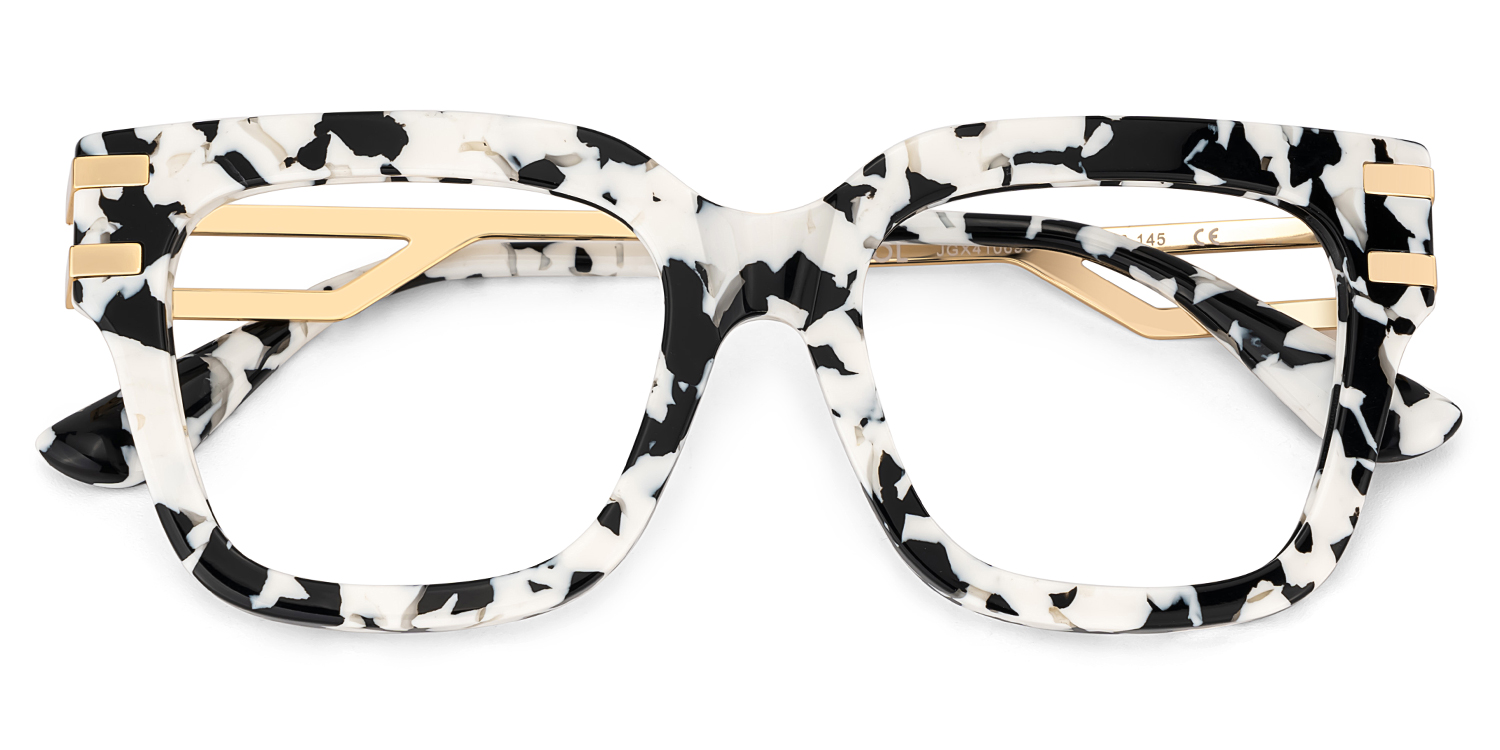 Lidia Square Cow Print Glasses2