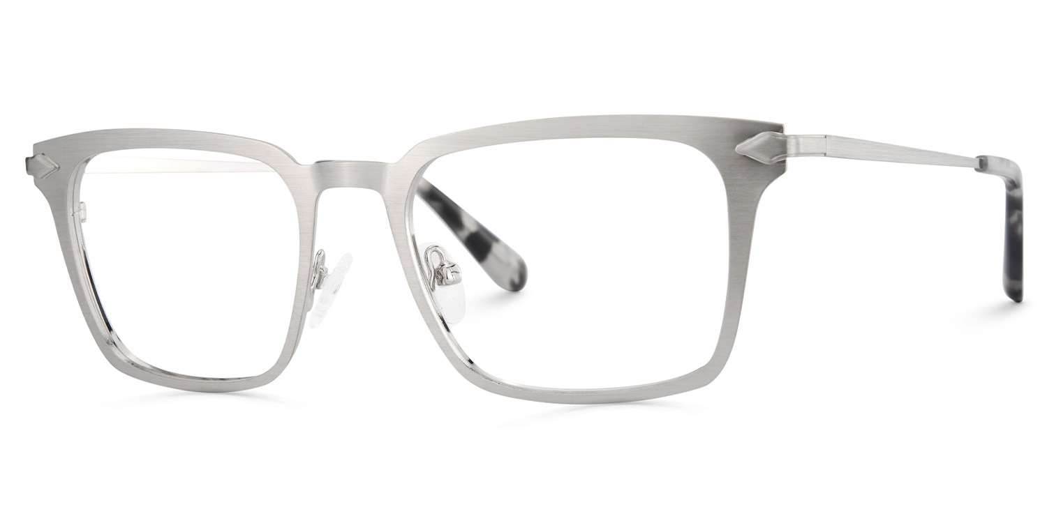 Chaney Rectangle Silver Glasses2