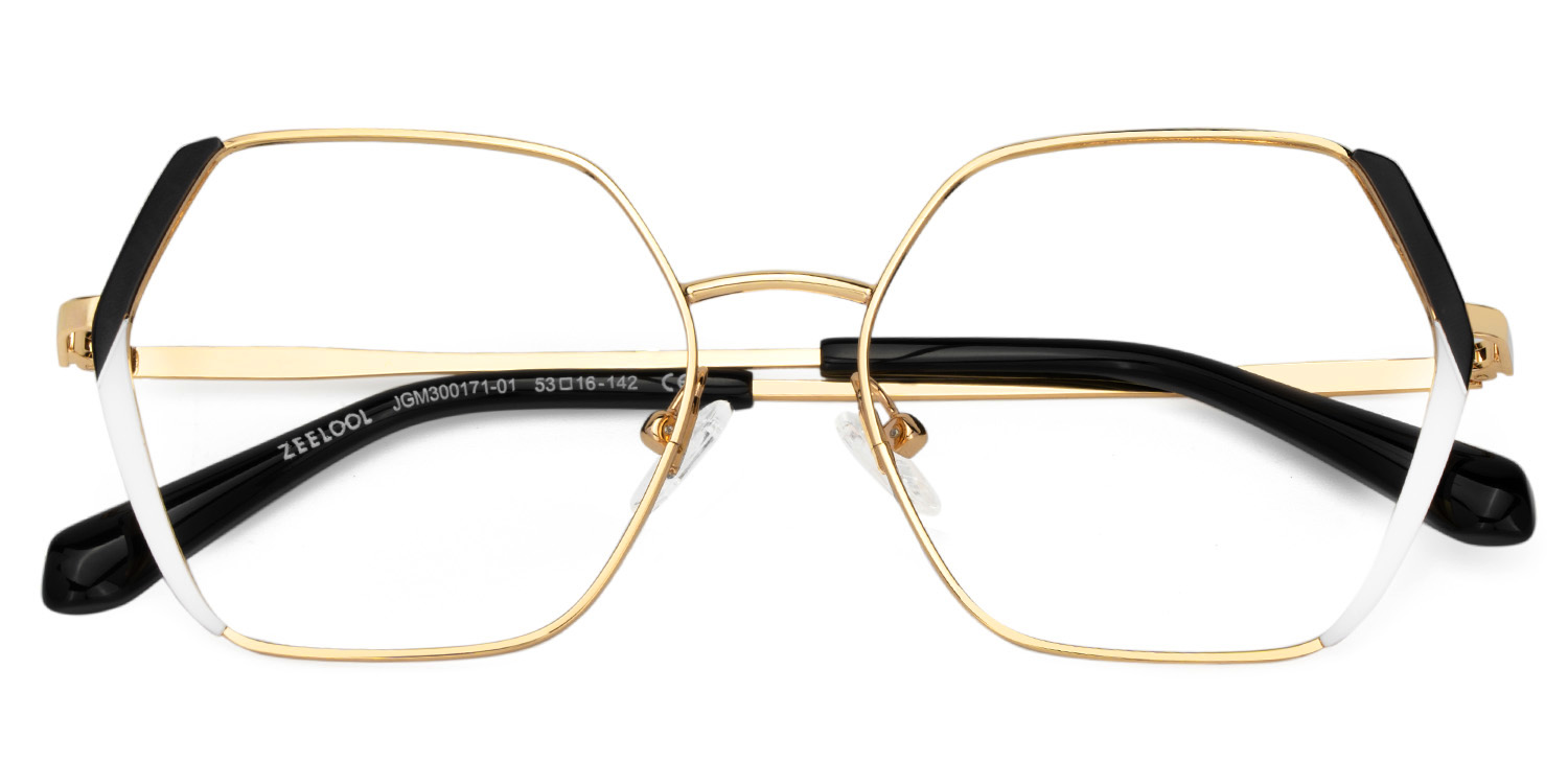Hexagon Metal Frame Glasses1