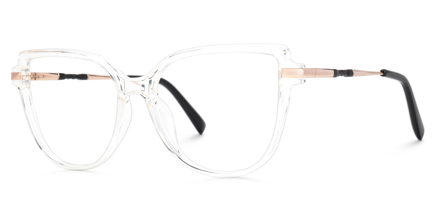 Eisan Thin Crystal Clear Eyeglasses with Cat eye | ZEELOOL UK1