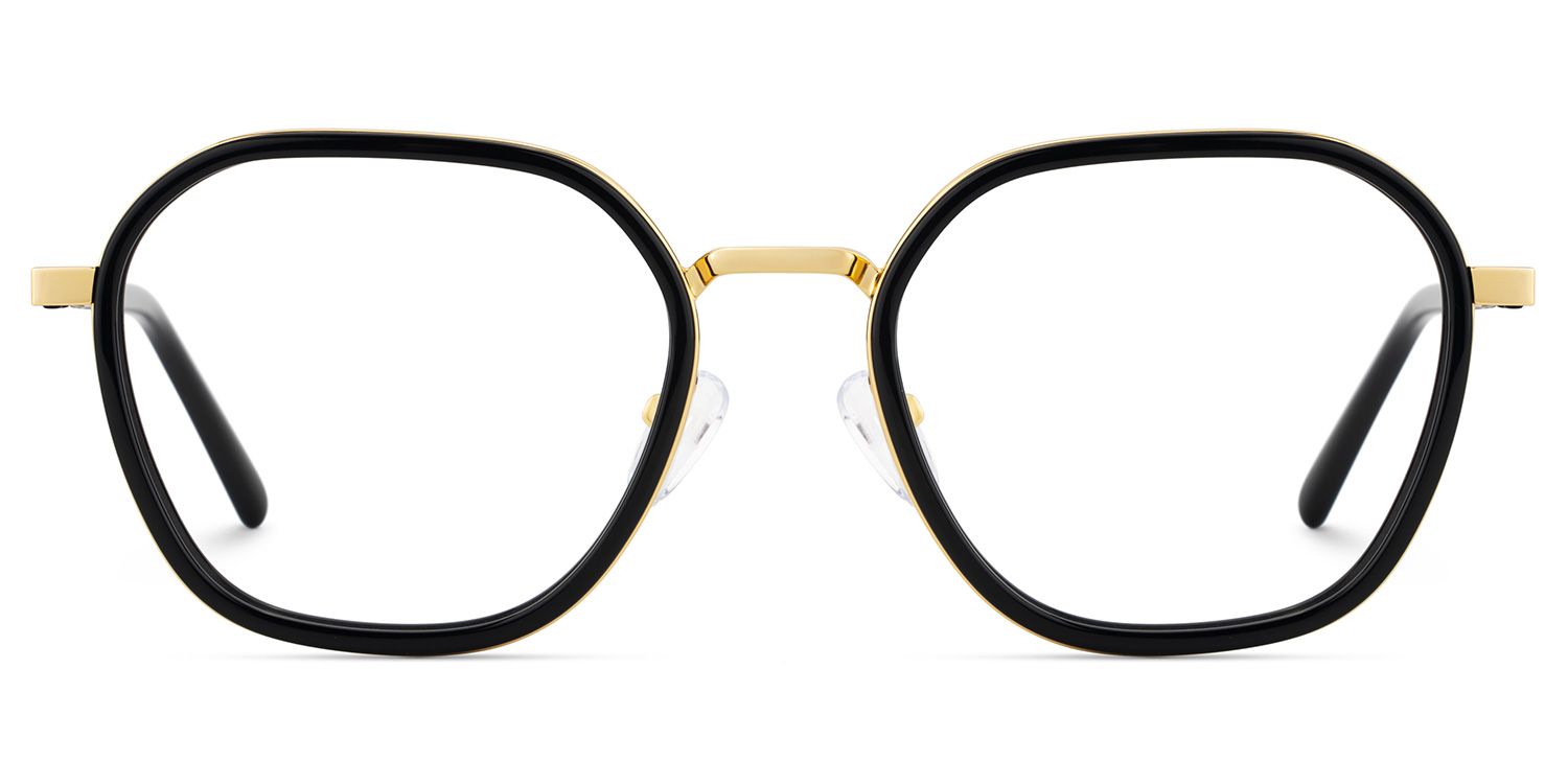 Mitchell Mixed Black Frame Glasses with Geometric Shape | ZEELOOL UK1