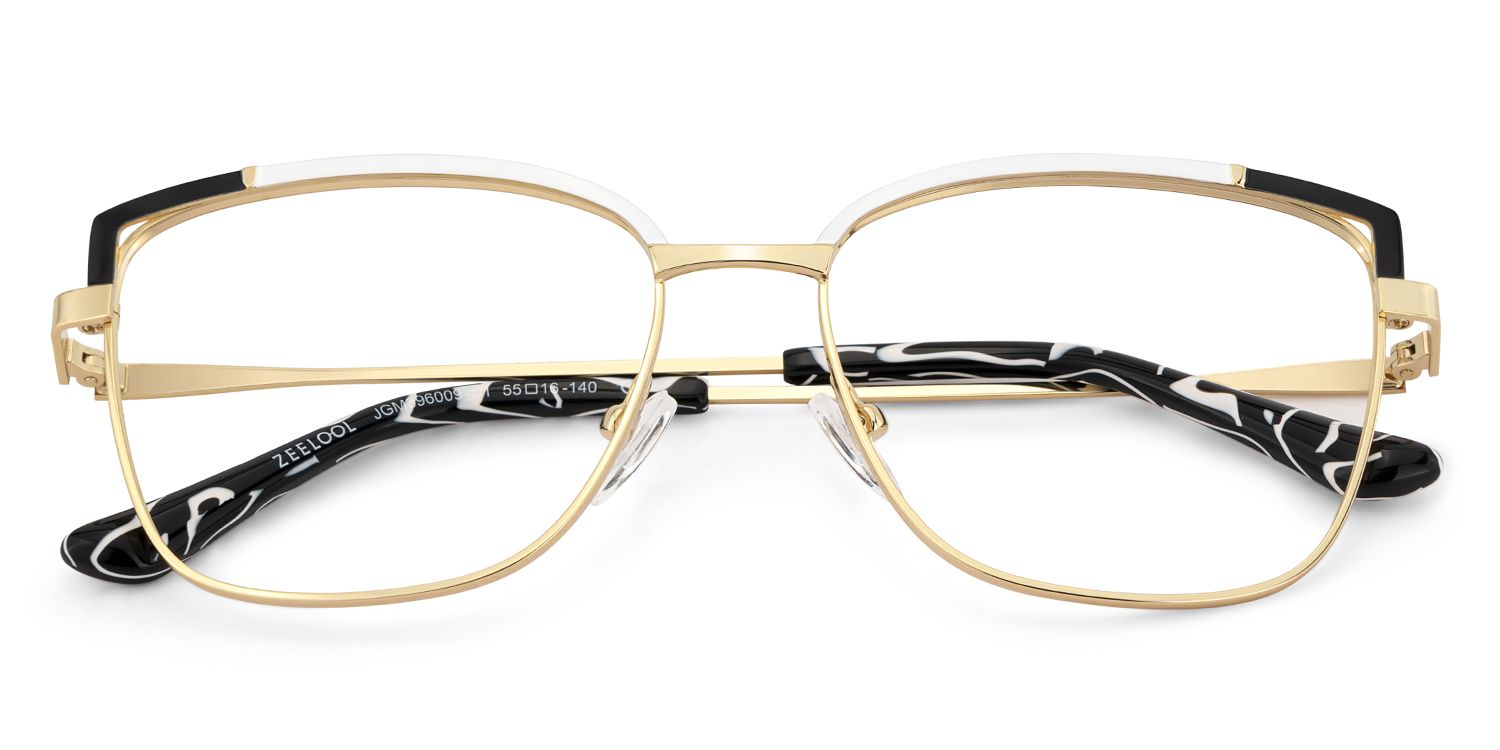 Square Metal Glasses With Black White Color2