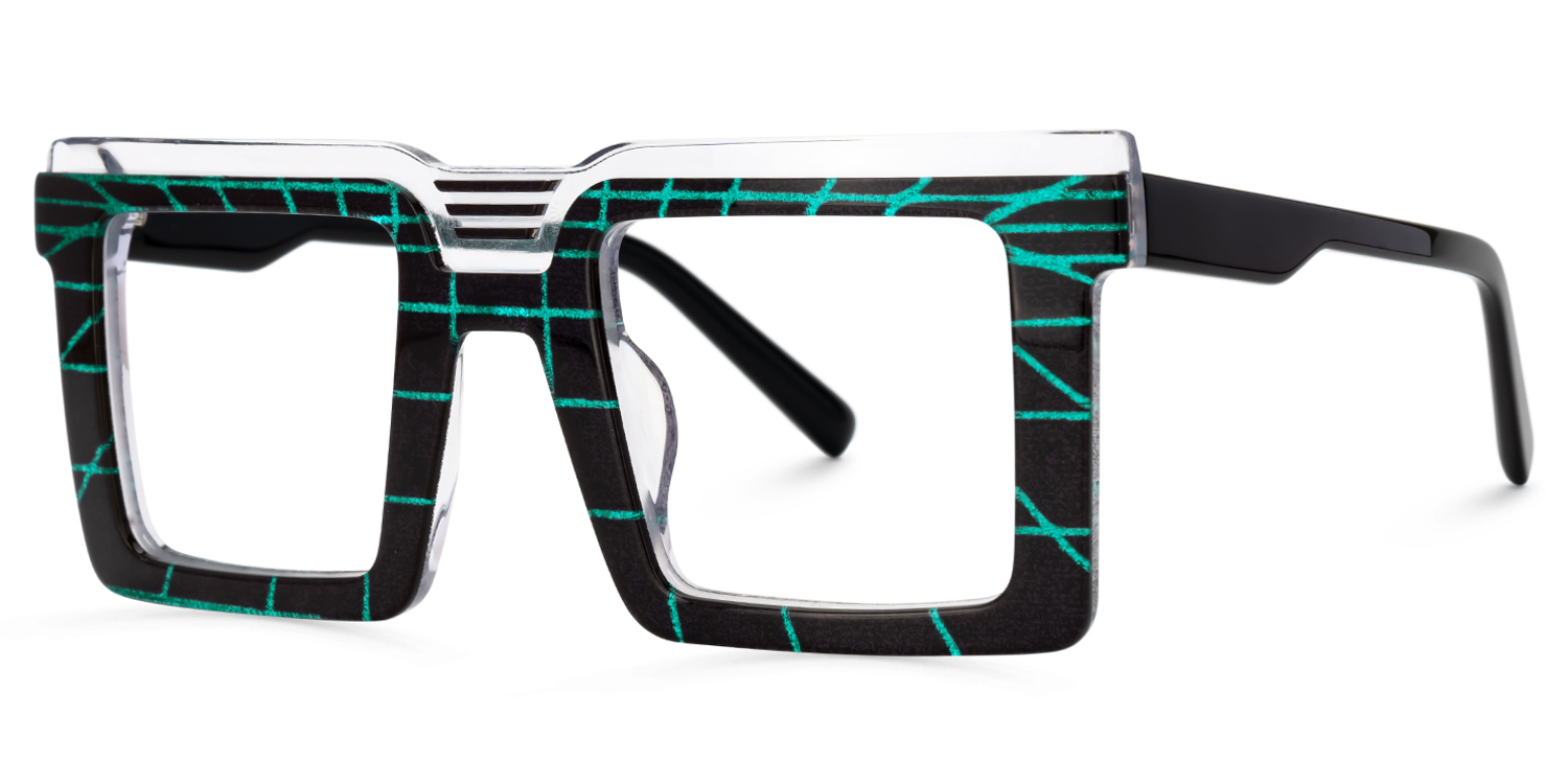 Ashlyne Big Black Square Glasses Frames for Men | ZEELOOL UK1