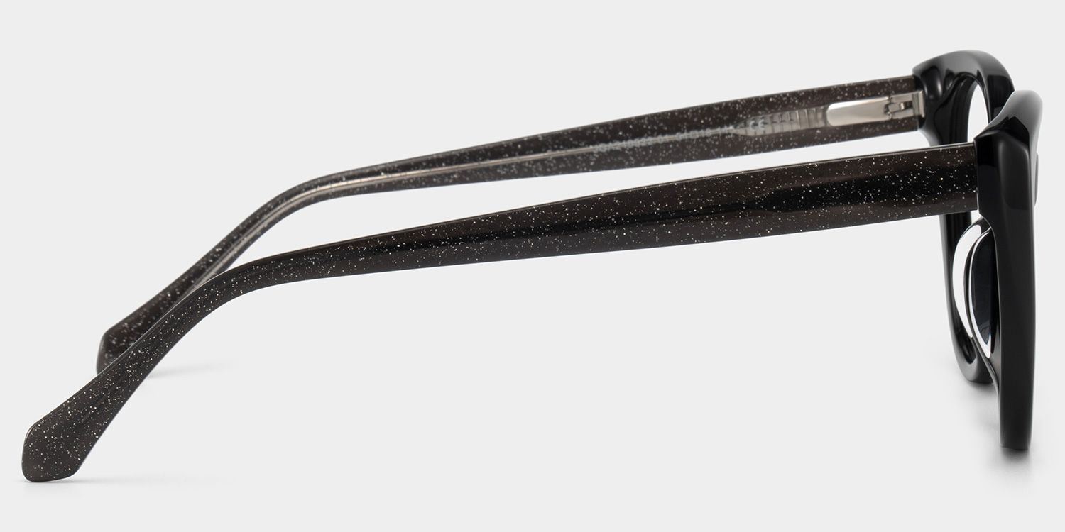 Kiera Black Cat Eye Glasses Frames in Dark Gray Glitter | ZEELOOL3
