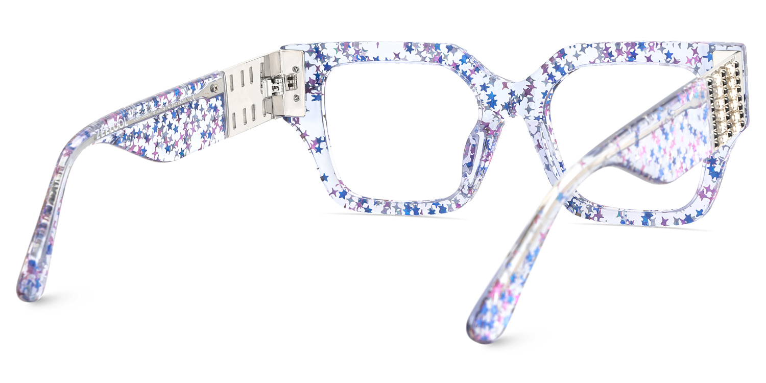 Spaller Square Blue Glasses4